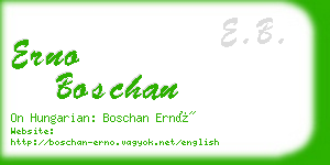 erno boschan business card
